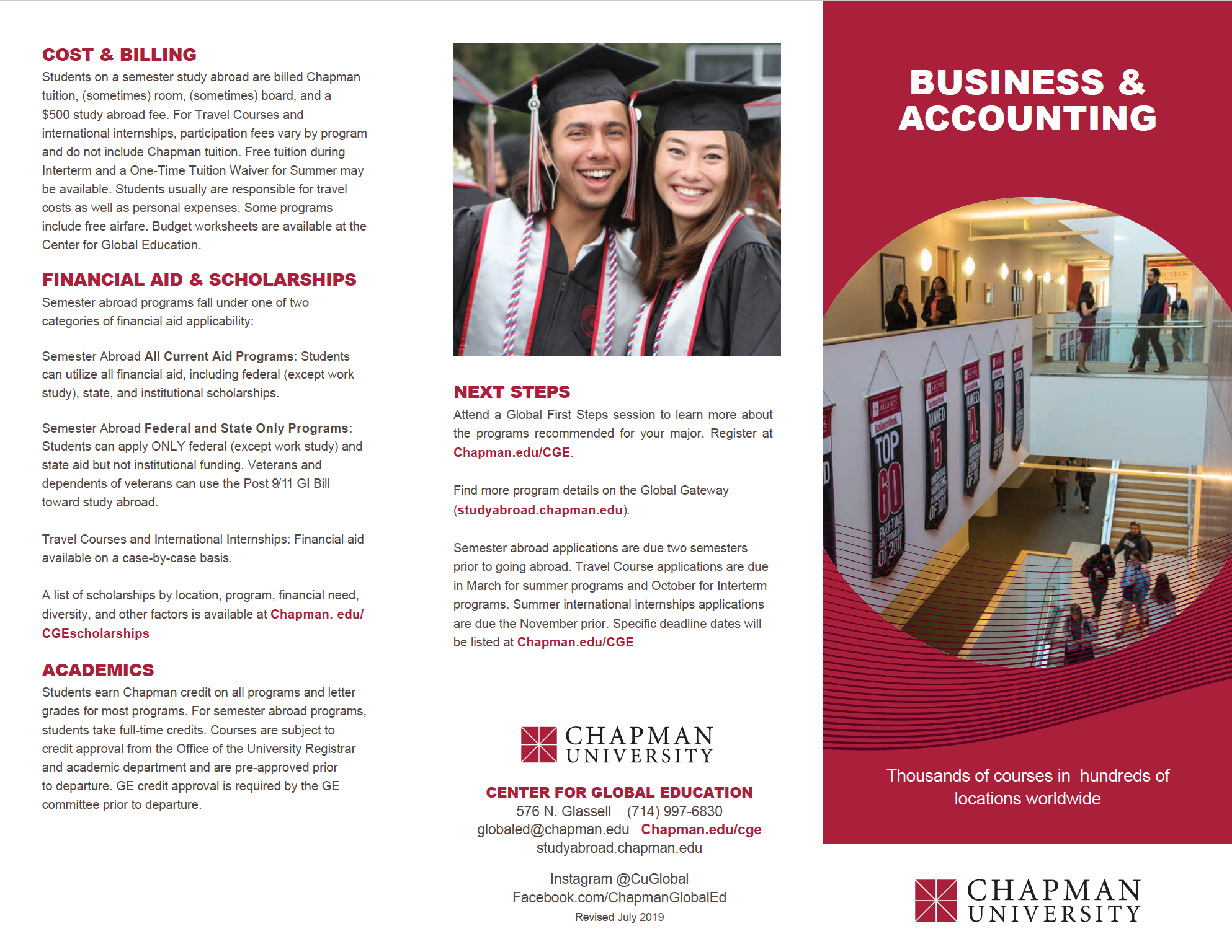 Chapman university tir-fold brochure template - front