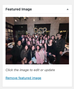 screenshot of the "Featured Image" block in blogs.chapman